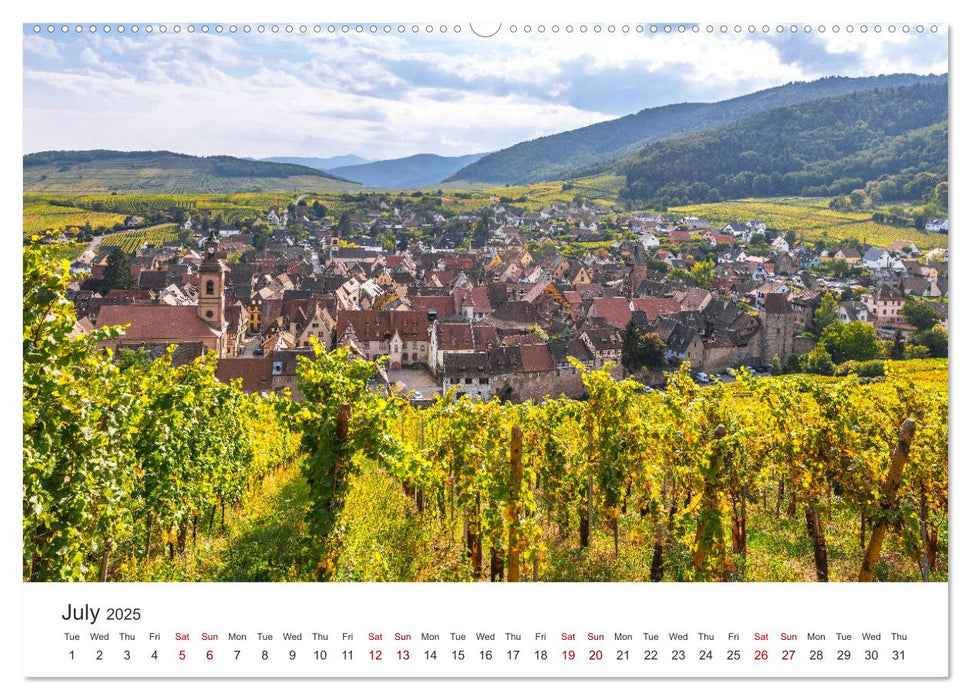 Alsace Wine Route, picturesque villages in idyllic landscape (CALVENDO Premium-Calendar 2025)