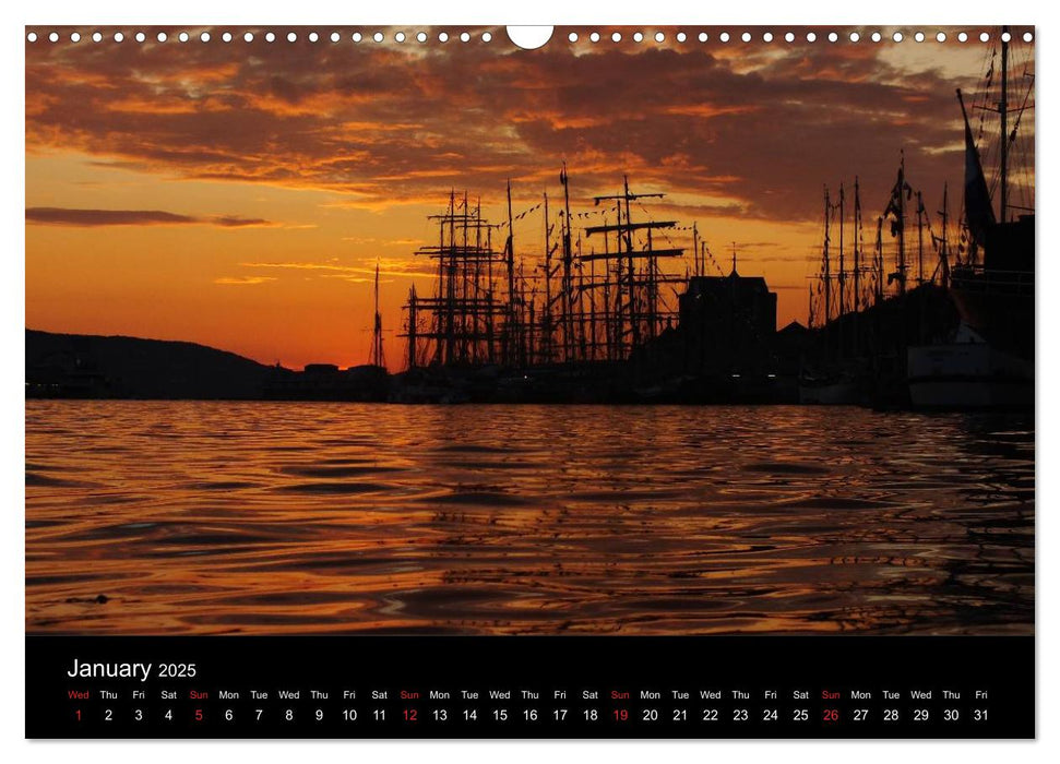 Tall ships at Bergen (CALVENDO Monthly Calendar 2025)