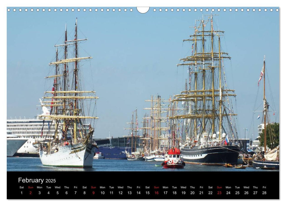 Tall ships at Bergen (CALVENDO Monthly Calendar 2025)