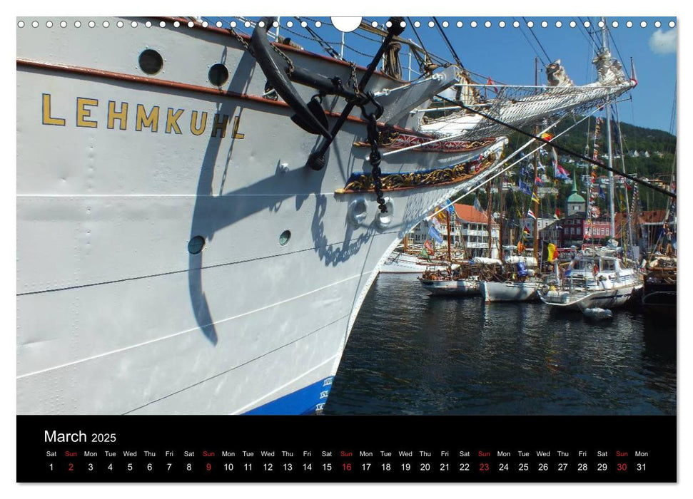 Tall ships at Bergen (CALVENDO Monthly Calendar 2025)