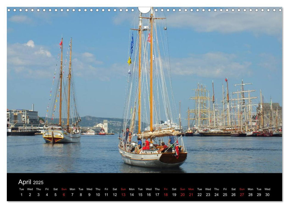 Tall ships at Bergen (CALVENDO Monthly Calendar 2025)