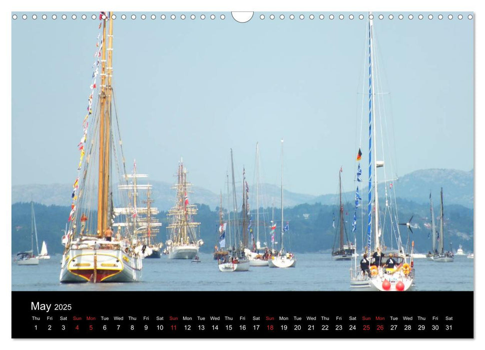 Tall ships at Bergen (CALVENDO Monthly Calendar 2025)