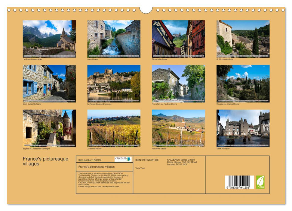 France's picturesque villages (CALVENDO Monthly Calendar 2025)