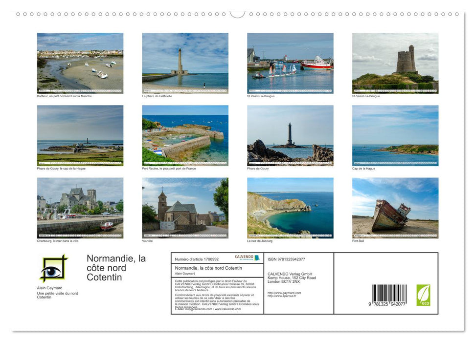 Normandie, la côte nord Cotentin (CALVENDO Calendrier supérieur 2025)