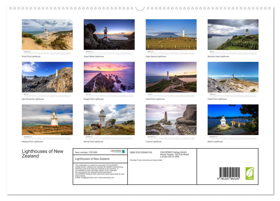 Lighthouses of New Zealand (CALVENDO Premium-Calendar 2025)