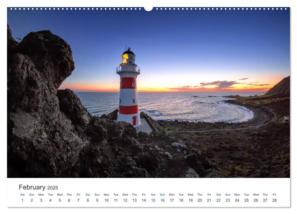 Lighthouses of New Zealand (CALVENDO Premium-Calendar 2025)