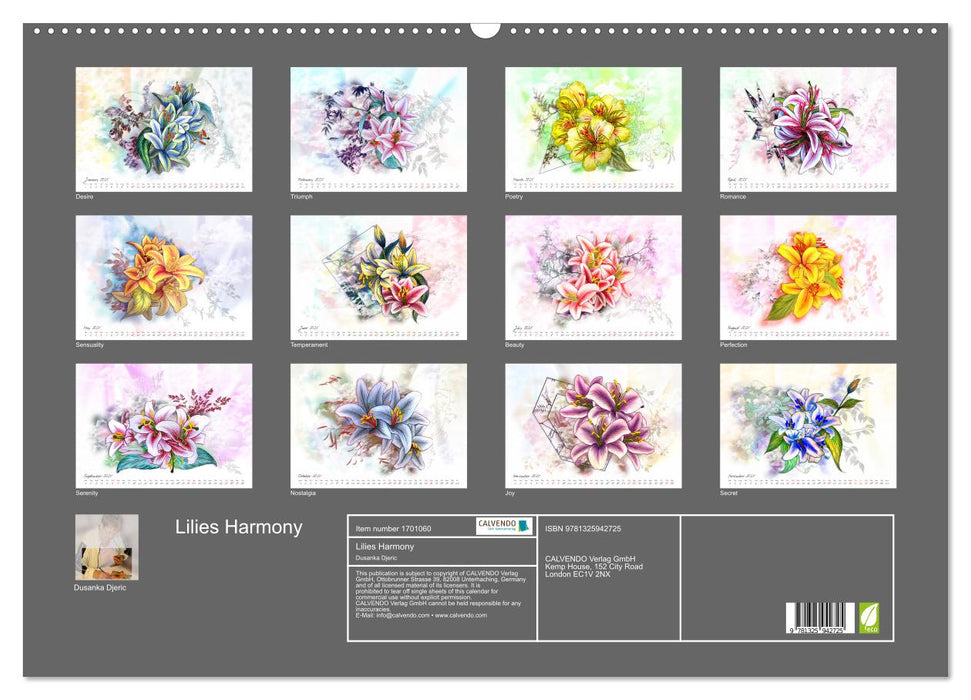 Lilies Harmony (CALVENDO Monthly Calendar 2025)