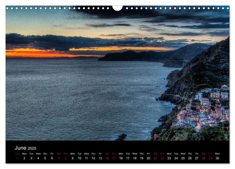 Perfect ending to a perfect day in Cinque Terre and Portovenere (CALVENDO Monthly Calendar 2025)