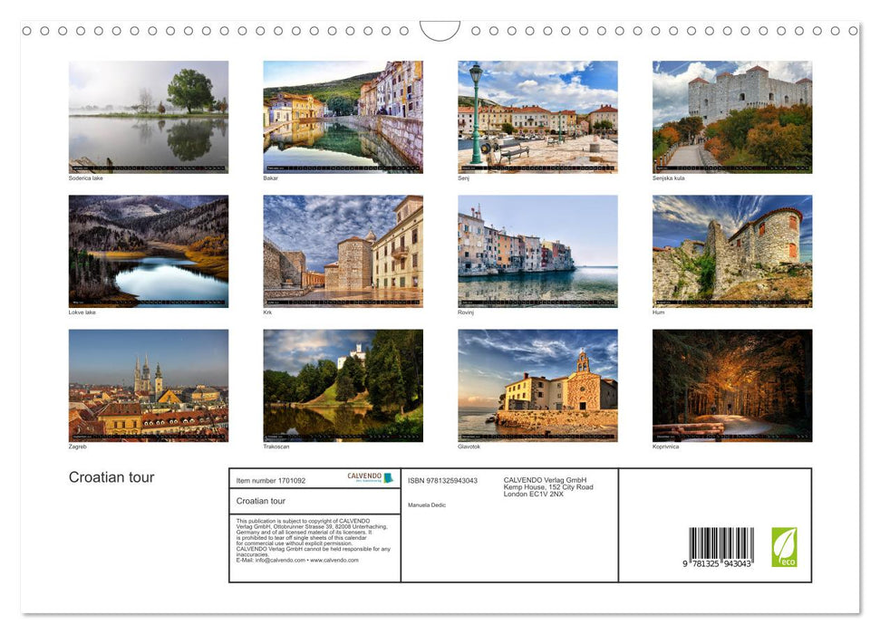 Croatian tour (CALVENDO Monthly Calendar 2025)