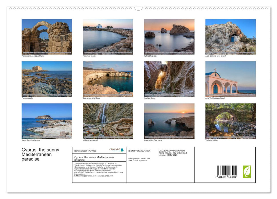 Cyprus, the sunny Mediterranean paradise (CALVENDO Premium-Calendar 2025)