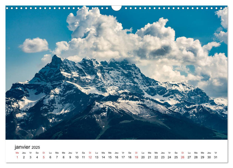 Randonnées en Suisse Les Alpes vaudoises (CALVENDO Calendrier mensuel 2025)