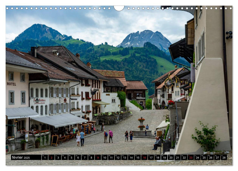 Gruyères, cité médiévale (CALVENDO Calendrier mensuel 2025)