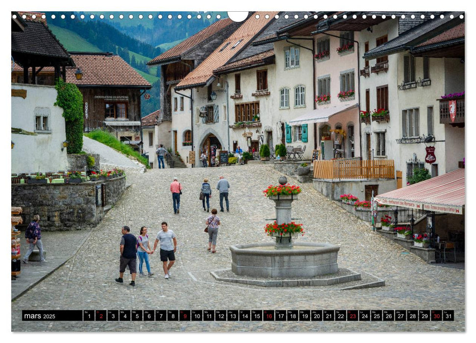 Gruyères, cité médiévale (CALVENDO Calendrier mensuel 2025)