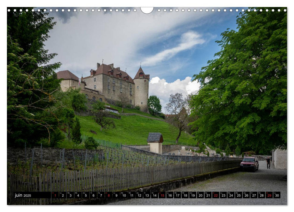 Gruyères, cité médiévale (CALVENDO Calendrier mensuel 2025)