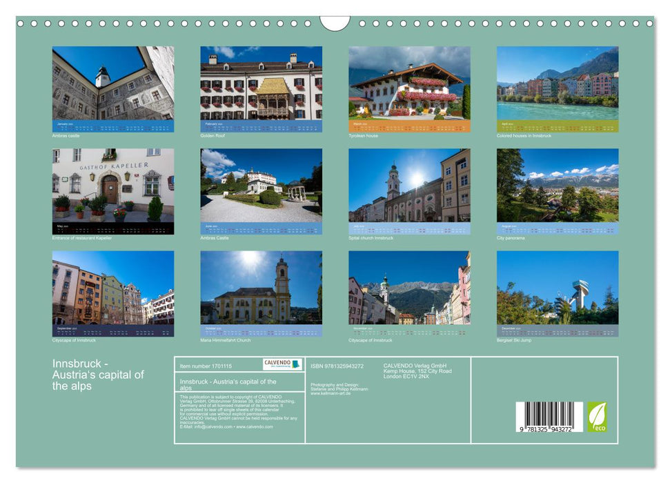 Innsbruck - Austria‘s capital of the alps (CALVENDO Monthly Calendar 2025)