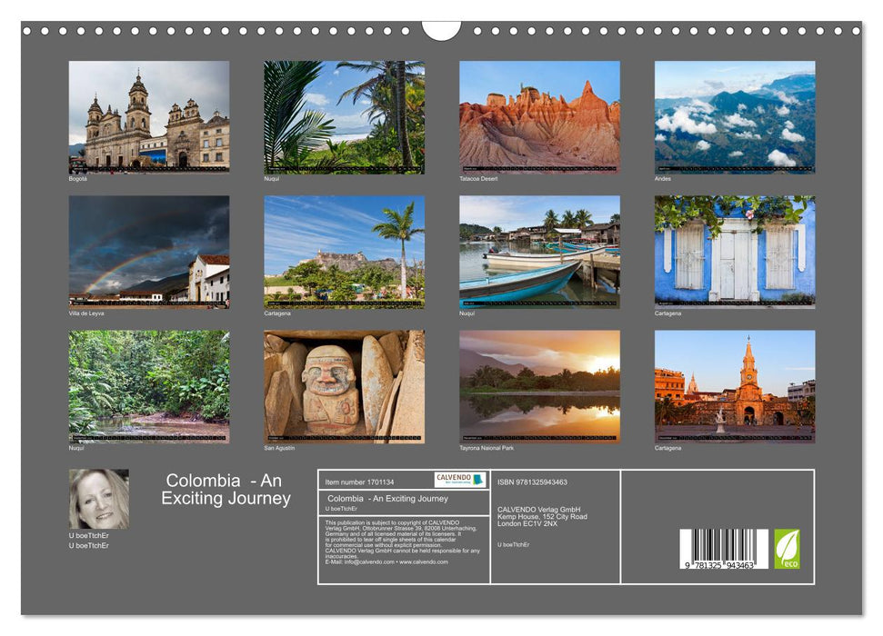 Colombia - An Exciting Journey (CALVENDO Monthly Calendar 2025)