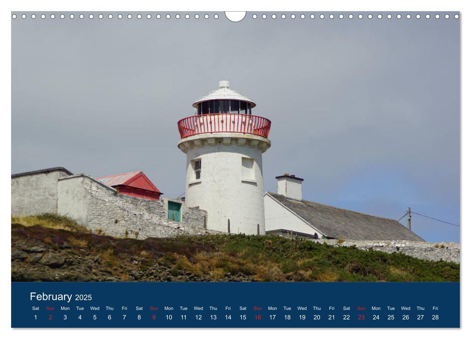 Irish Lighthouses - Beacons along Ireland's wild coast (CALVENDO Monthly Calendar 2025)