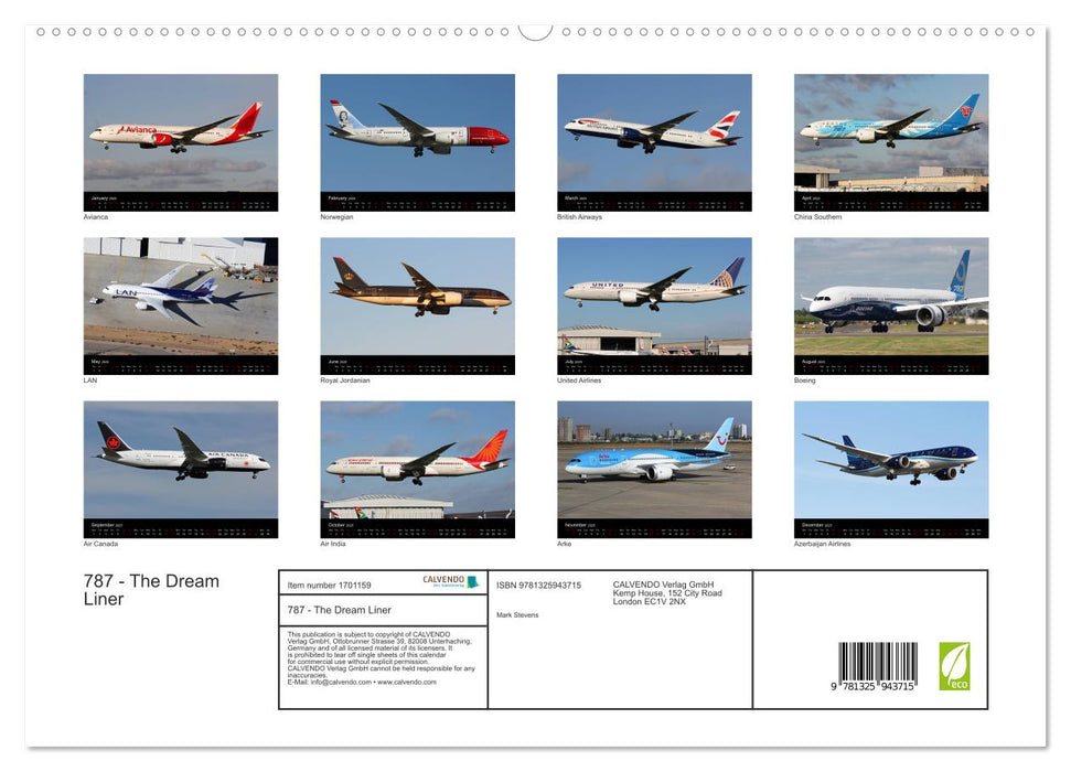 787 - The Dream Liner (CALVENDO Premium-Calendar 2025)