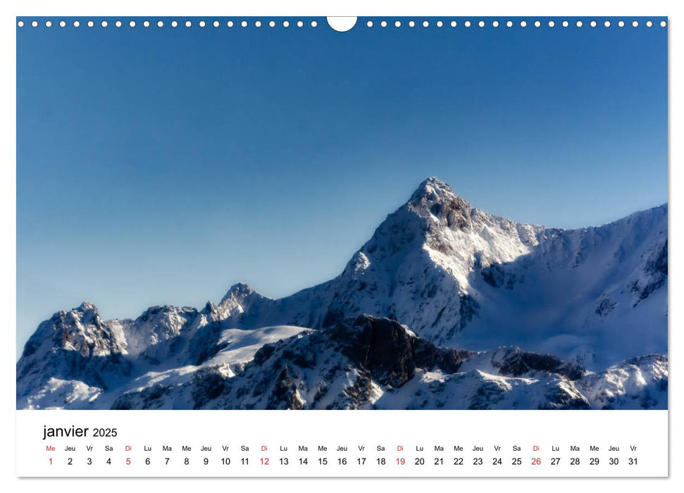 Le massif de Belledonne, vues sur les Alpes (CALVENDO Calendrier mensuel 2025)