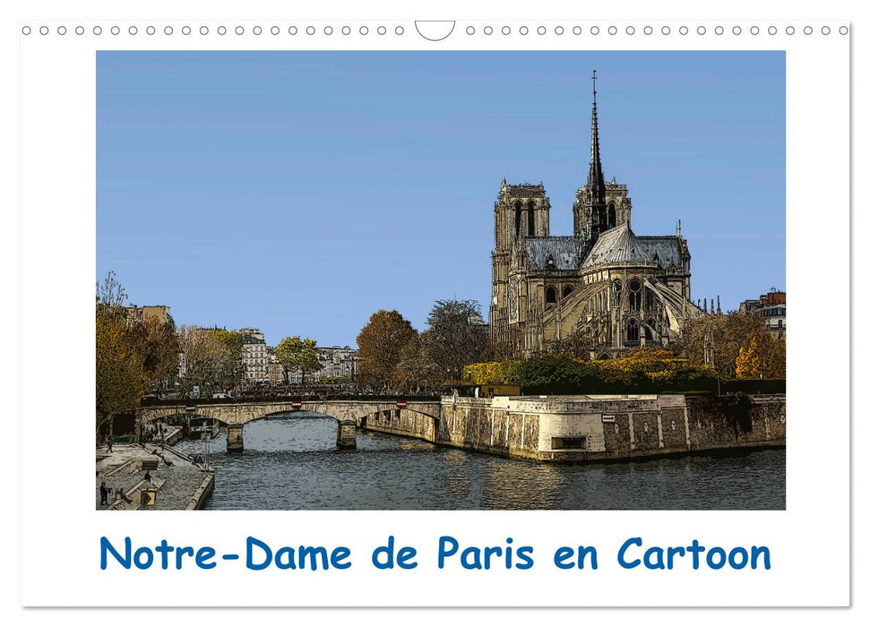 Notre-Dame de Paris en Cartoon (CALVENDO Calendrier mensuel 2025)