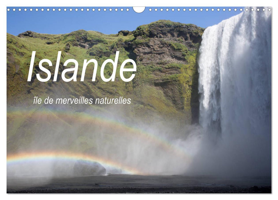 Islande île de merveilles naturelles (CALVENDO Calendrier mensuel 2025)