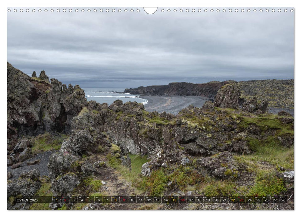 Islande île de merveilles naturelles (CALVENDO Calendrier mensuel 2025)