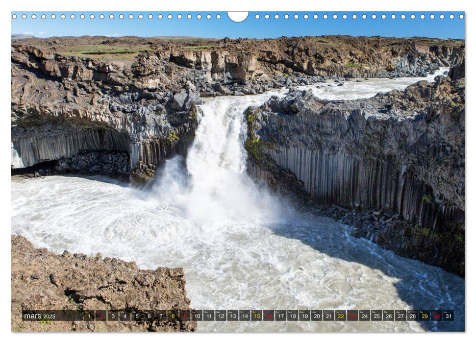 Islande île de merveilles naturelles (CALVENDO Calendrier mensuel 2025)