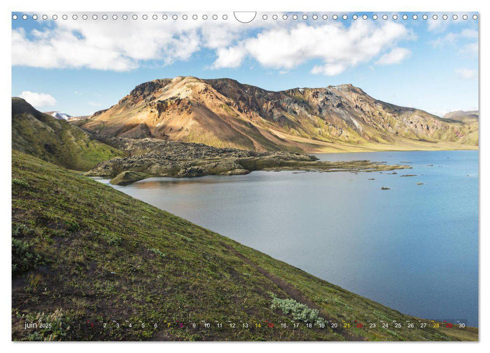 Islande île de merveilles naturelles (CALVENDO Calendrier mensuel 2025)