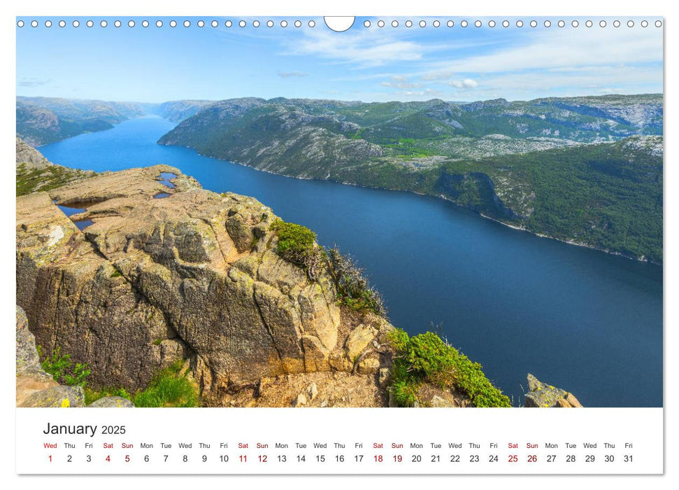 Norway - landscapes and fjords in western Norway (CALVENDO Monthly Calendar 2025)