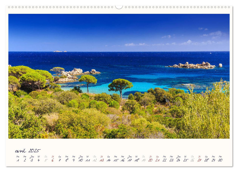 Corse - fantastiques côtes de la Méditerranée (CALVENDO Calendrier supérieur 2025)