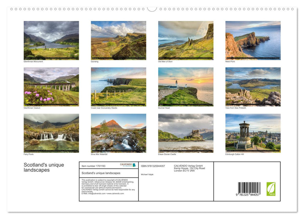 Scotland's unique landscapes (CALVENDO Premium-Calendar 2025)