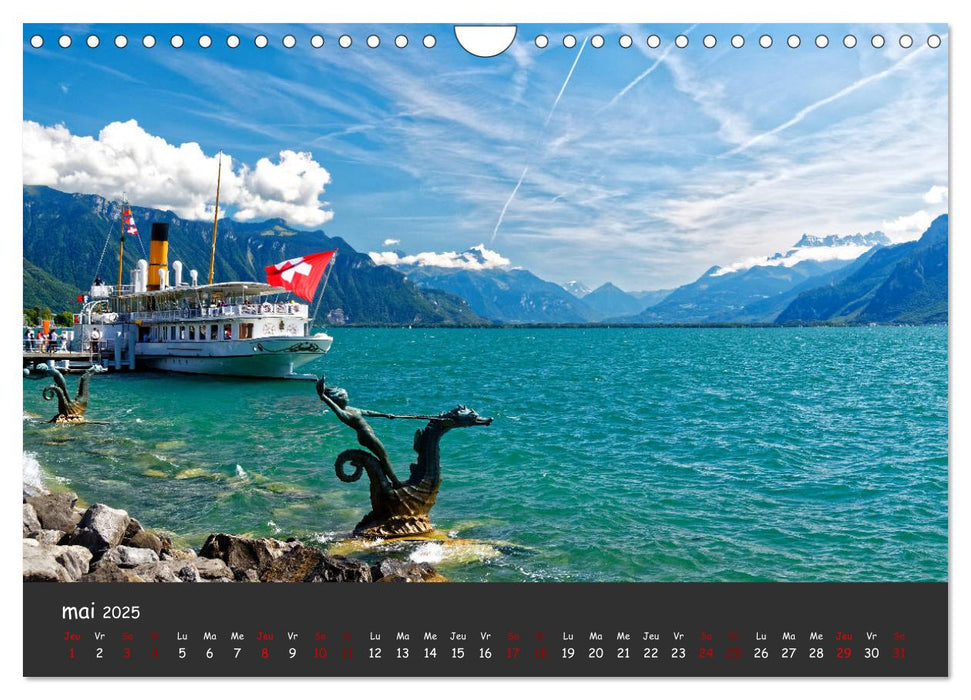 Au fil de l'eau... LAC LEMAN (CALVENDO Calendrier mensuel 2025)