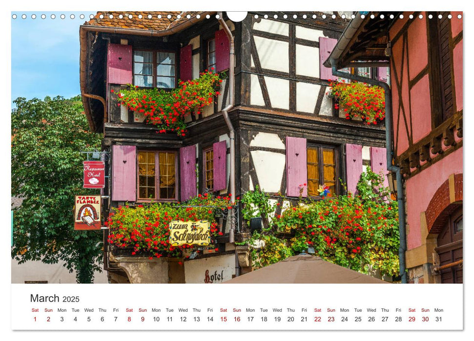 Alsace Wine Route, picturesque villages in idyllic landscape (CALVENDO Monthly Calendar 2025)