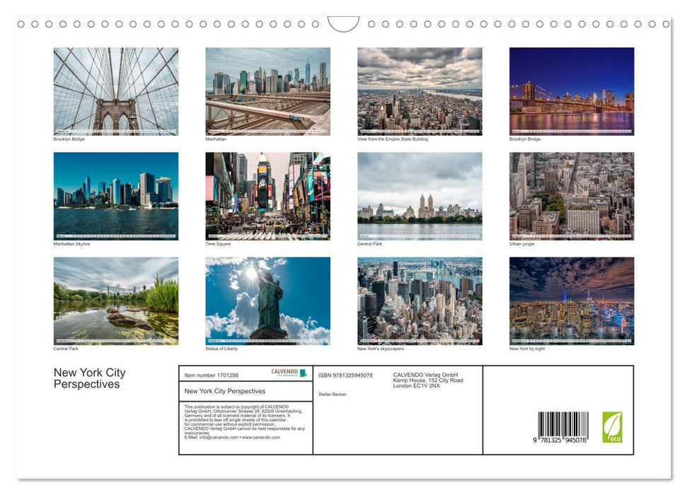 New York City Perspectives (CALVENDO Monthly Calendar 2025)