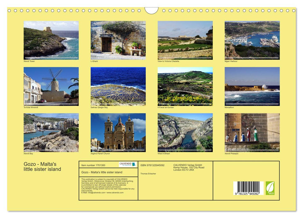 Gozo - Malta's little sister island (CALVENDO Monthly Calendar 2025)