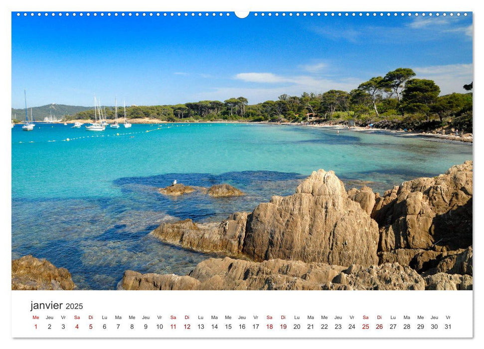 Les plus belles plages de Provence et de la Côte d'Azur (CALVENDO Calendrier supérieur 2025)