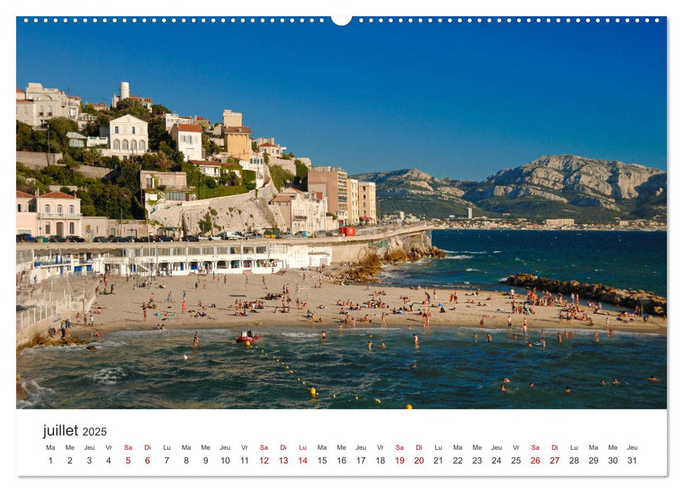 Les plus belles plages de Provence et de la Côte d'Azur (CALVENDO Calendrier supérieur 2025)