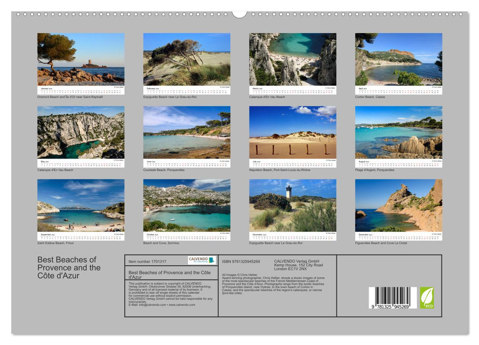 Best Beaches of Provence and the Côte d'Azur (CALVENDO Premium-Calendar 2025)