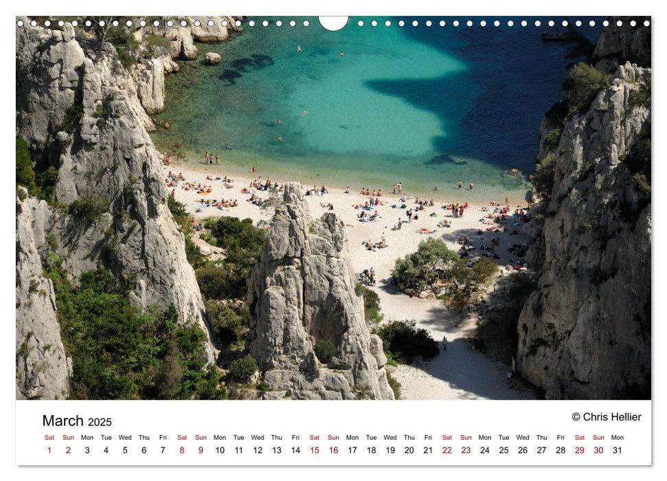 Best Beaches of Provence and the Côte d'Azur (CALVENDO Monthly Calendar 2025)