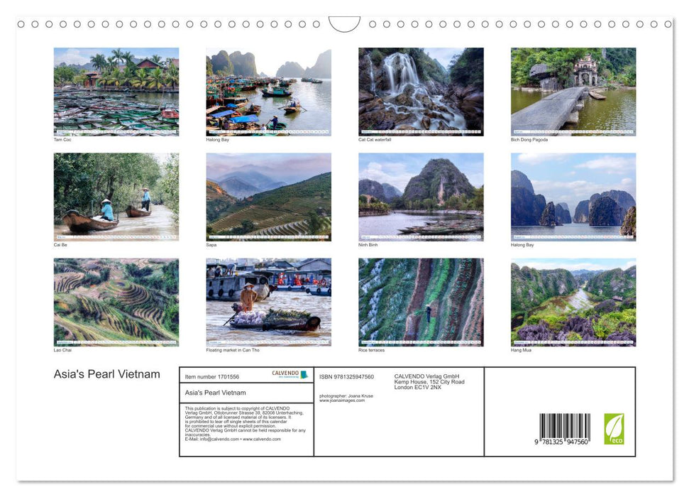 Asia's Pearl Vietnam (CALVENDO Monthly Calendar 2025)