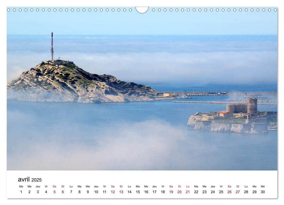 Marseille Côte et Corniche (CALVENDO Calendrier mensuel 2025)