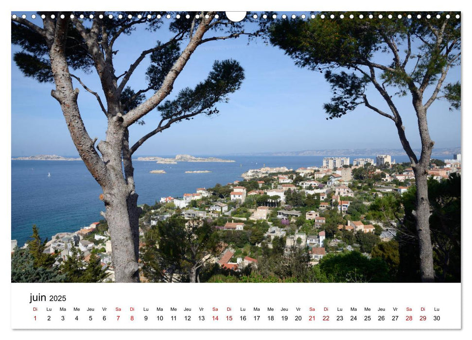 Marseille Côte et Corniche (CALVENDO Calendrier mensuel 2025)