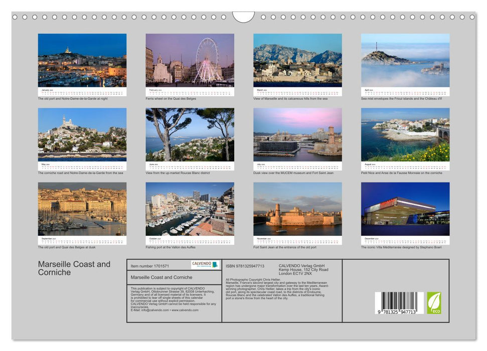 Marseille Coast and Corniche (CALVENDO Monthly Calendar 2025)