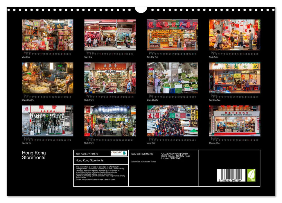 Hong Kong Storefronts (CALVENDO Monthly Calendar 2025)