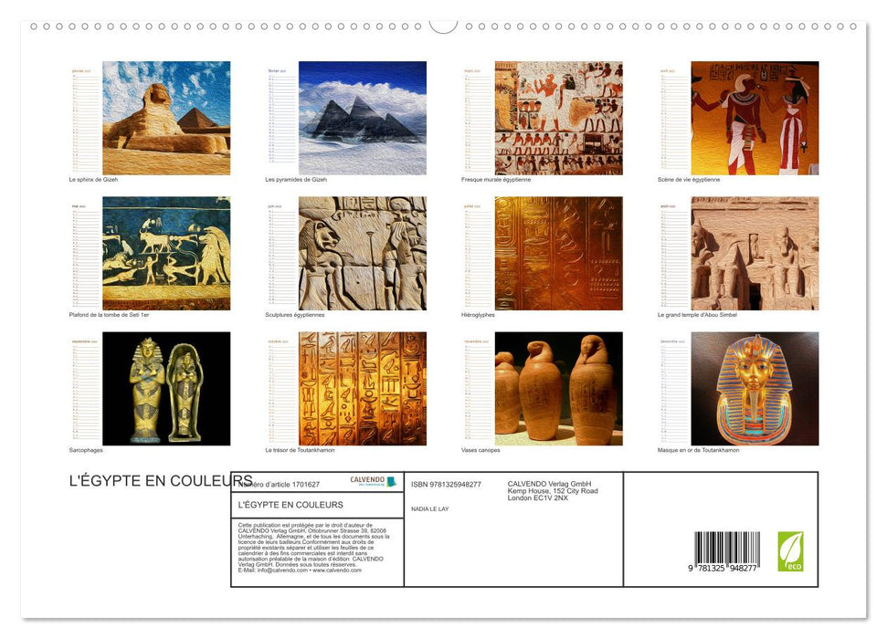 L'ÉGYPTE EN COULEURS (CALVENDO Calendrier supérieur 2025)