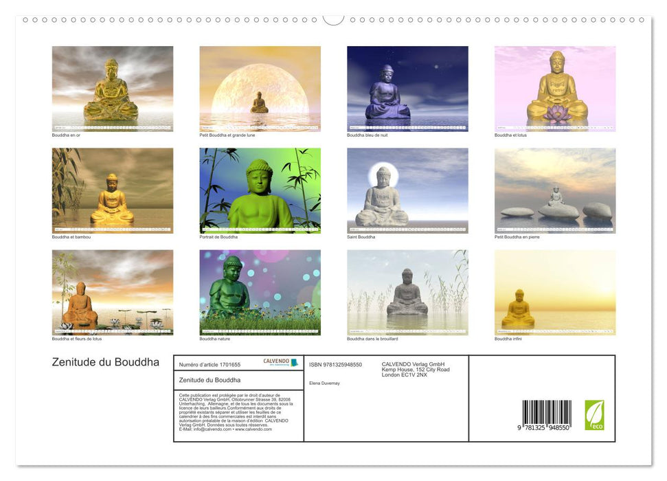 Zenitude du Bouddha (CALVENDO Calendrier supérieur 2025)