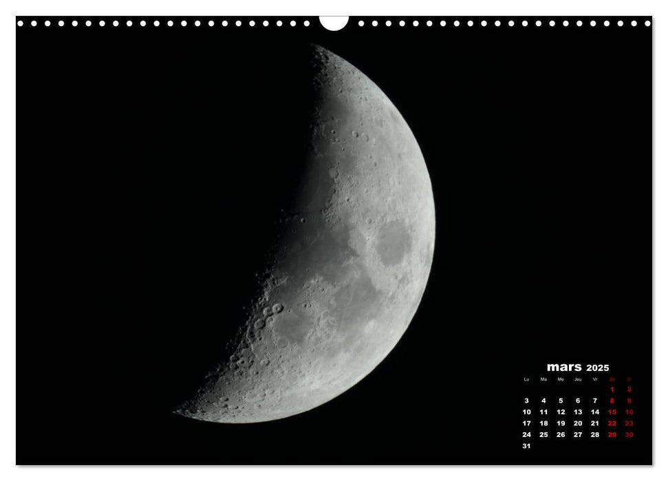 Phases de la lune (CALVENDO Calendrier mensuel 2025)