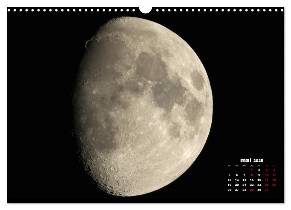 Phases de la lune (CALVENDO Calendrier mensuel 2025)