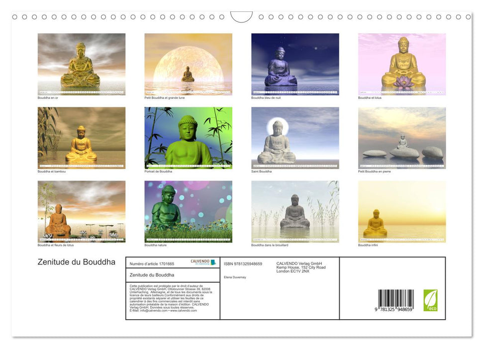 Zenitude du Bouddha (CALVENDO Calendrier mensuel 2025)