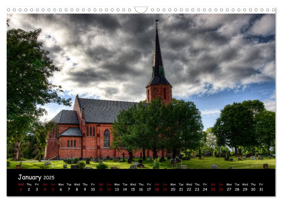 Churches of Norway (CALVENDO Monthly Calendar 2025)